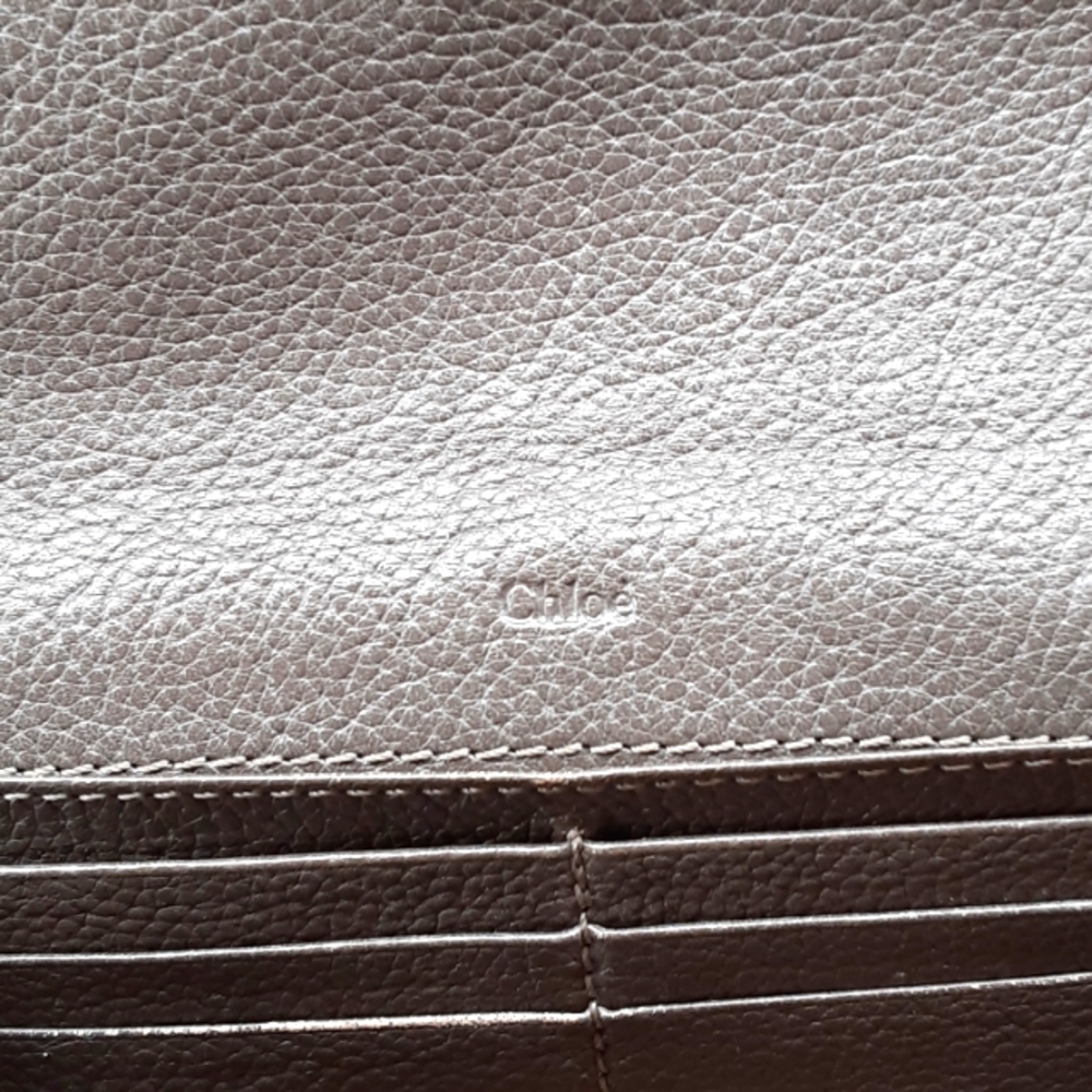 CHLOE PARATY CALFSKIN BROWN LEATHER LONG CONTINENTAL WALLET - Picture 3 of 16